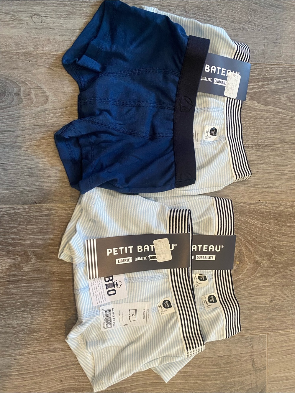 Petit Bateau Boys organic cotton boxer briefs, 2 2-Packs
